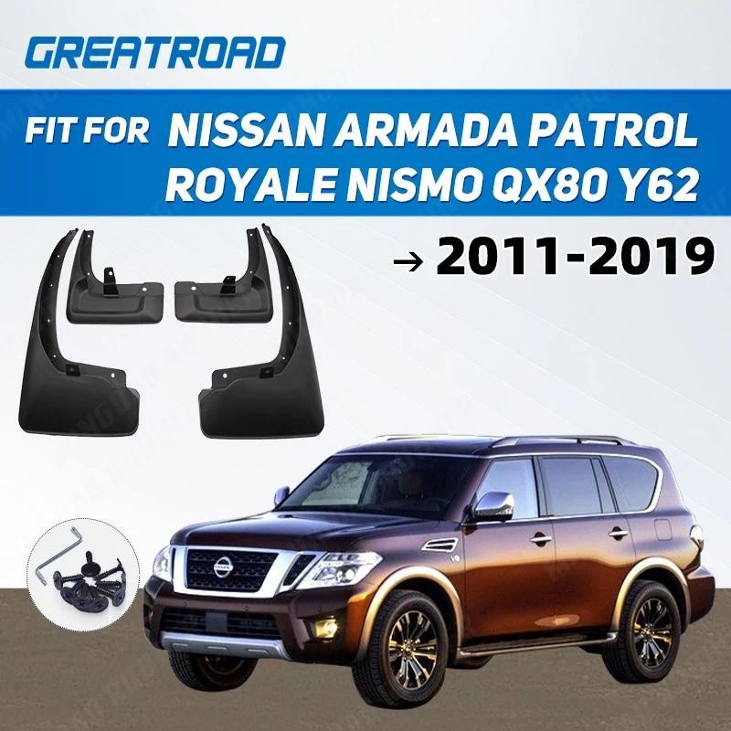 4 Pçs Mud Flaps Paralama Para Nissan Armada Patrulha Royale Nismo QX80 Y62 2011-2019 Respingo Guarda Mudflap 2012 2013 2