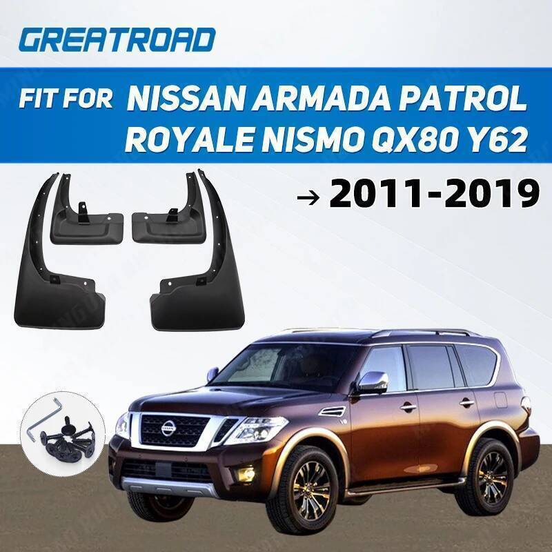4 Pçs Mud Flaps Paralama Para Nissan Armada Patrulha Royale Nismo QX80 Y62 2011-2019 Respingo Guarda Mudflap 2012 2013 2