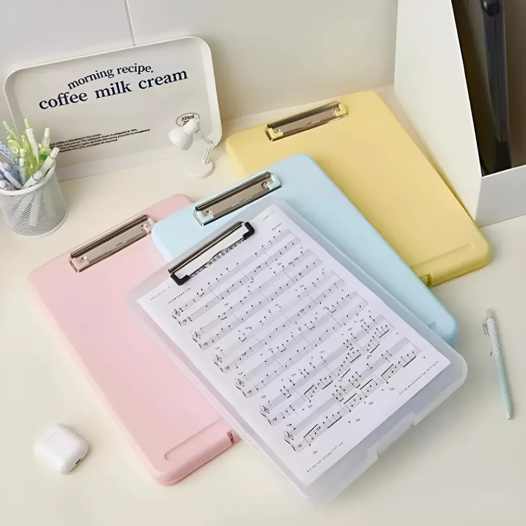 Prancheta A4 com Armazenamento Interno e Estojo, Pasta Organizadora Resistente para Escritório, Estudantes, Médicos