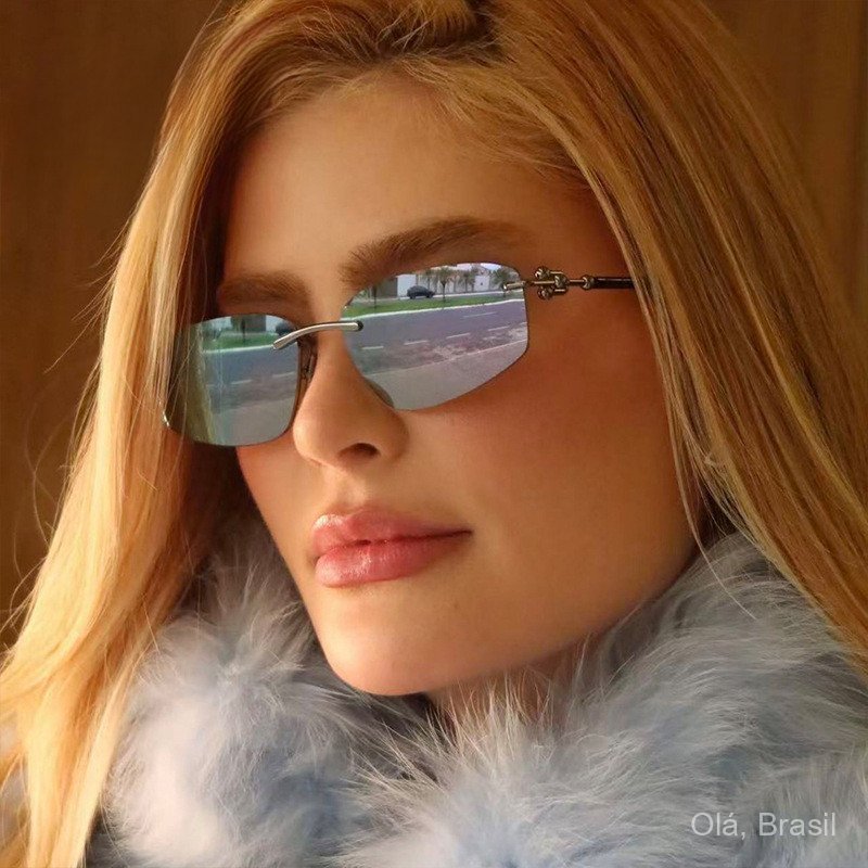 2026 novo estilo óculos de sol feminino High-End sentir t casa moda sem moldura europeu americano único grande marca qua