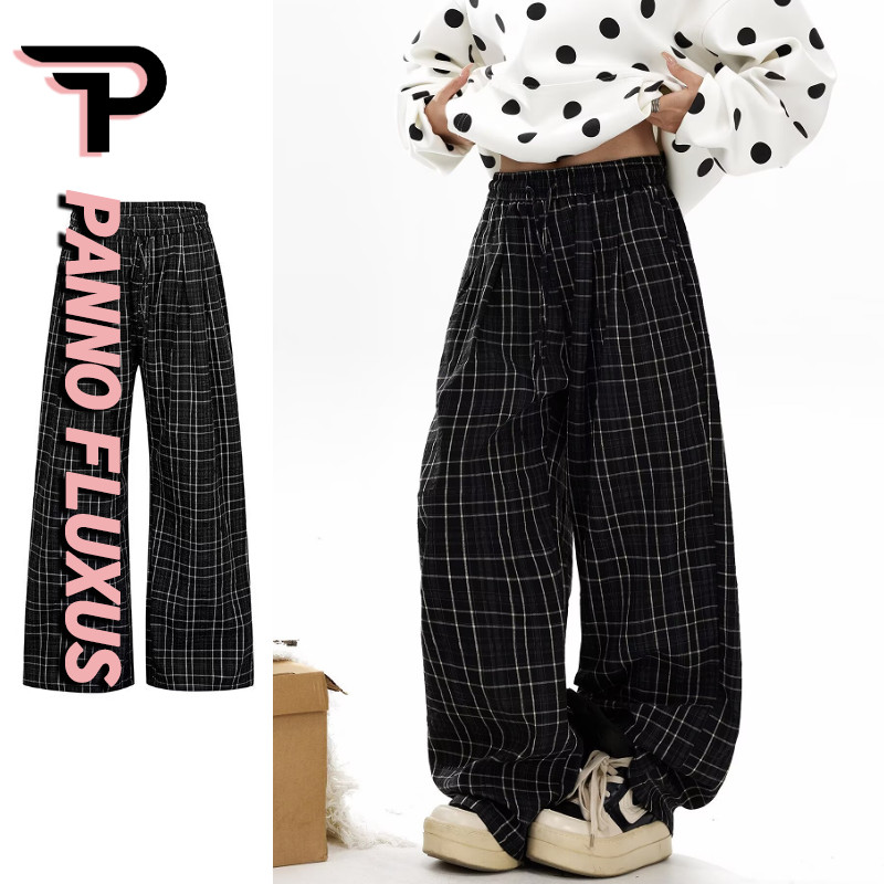 Calça casual Masculina PannoFluxus , Marca De Moda Americana , Estilo Unissex Xadrez Primavera E Outono