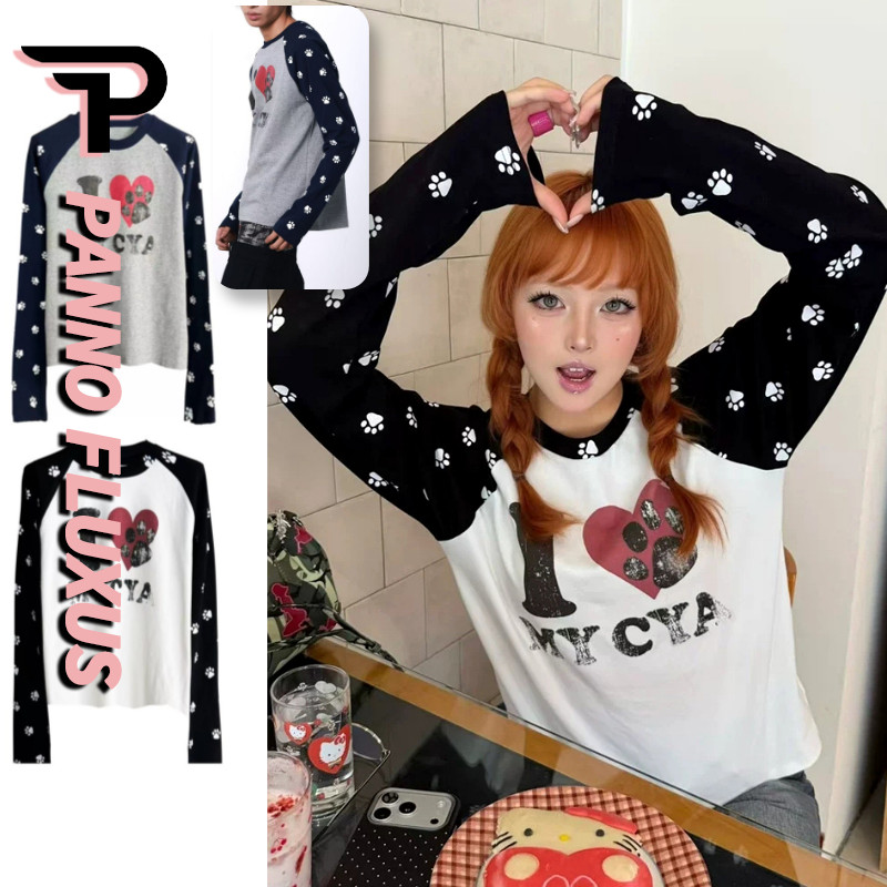 PannoFluxus Nova Camiseta Com Mangas Compridas Marca De Moda Americana Estilo hip-hop high-end Sensação Neutra