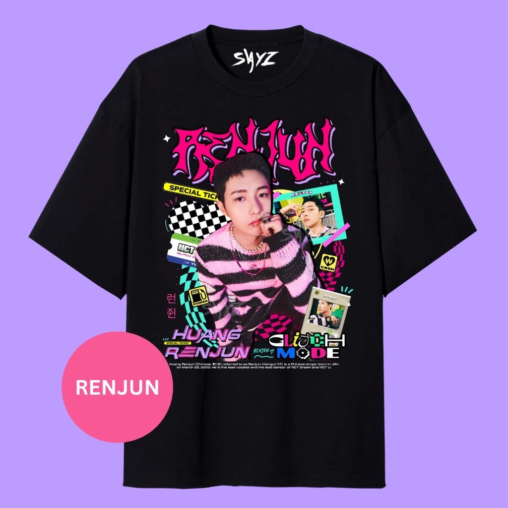 Camisa Coreana Camiseta Kaos NCT Dream'Glitch Mode Álbum ver-Haechan Mark Jaemin Jeno Sogang Chenle Renjun Estampada