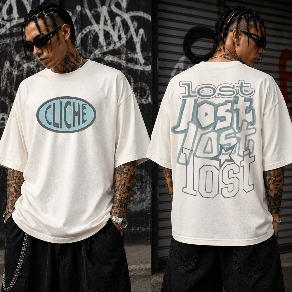 Camiseta Basica e OVERSIZED Machine Gun Kelly MGK Cliche Lost World Tour Graphic Unissex