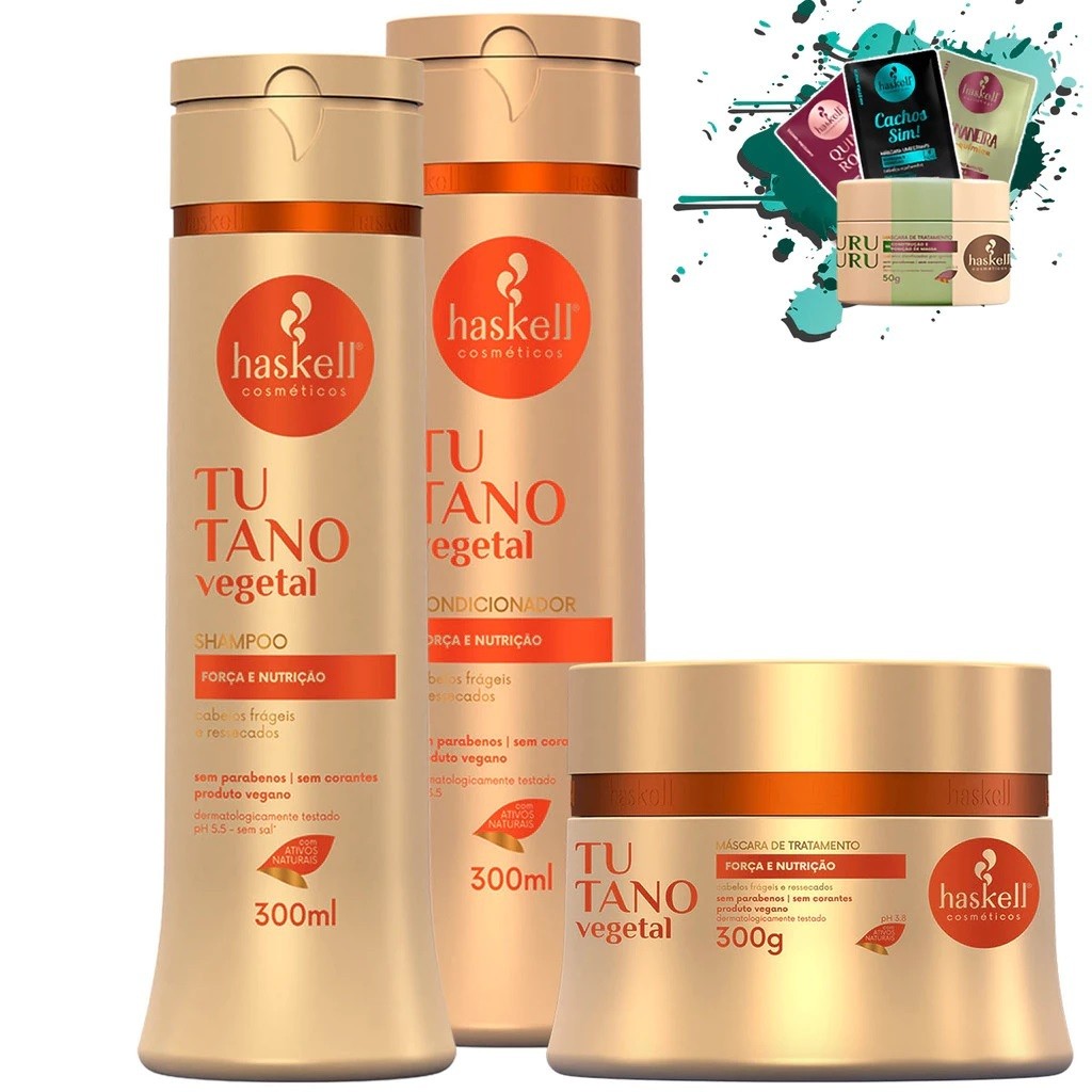 Shampoo Condicionador Másc 300ml/gr Tutano Vegetal Haskell