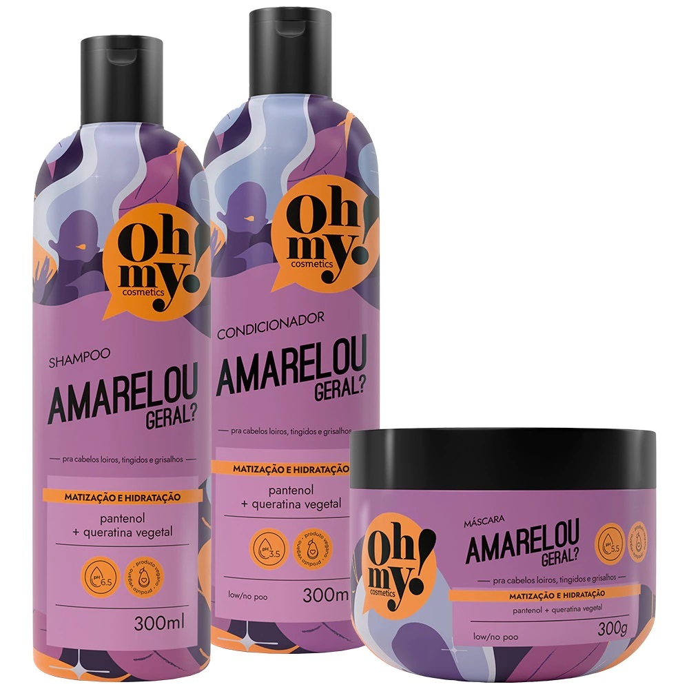 Shampoo Condicionador e Máscara Matizadora 300ml/gr Amarelou Geral? Oh My!