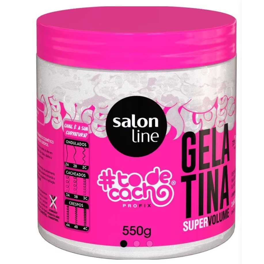 Gelatina salon line 550g super volume rosa