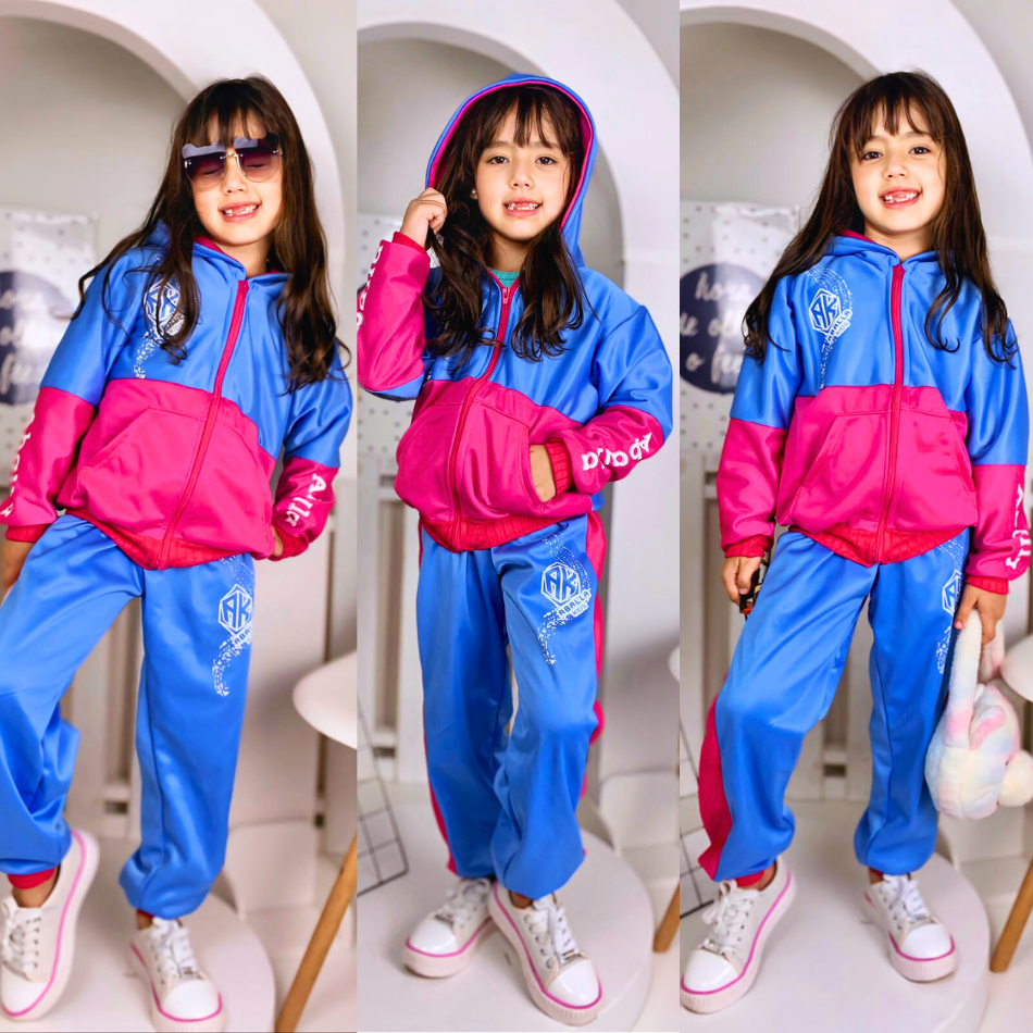 Conjunto De Menina Infantil De Frio Moda Juvenil Lançamento Kit Inverno Calça E Casaco 2023