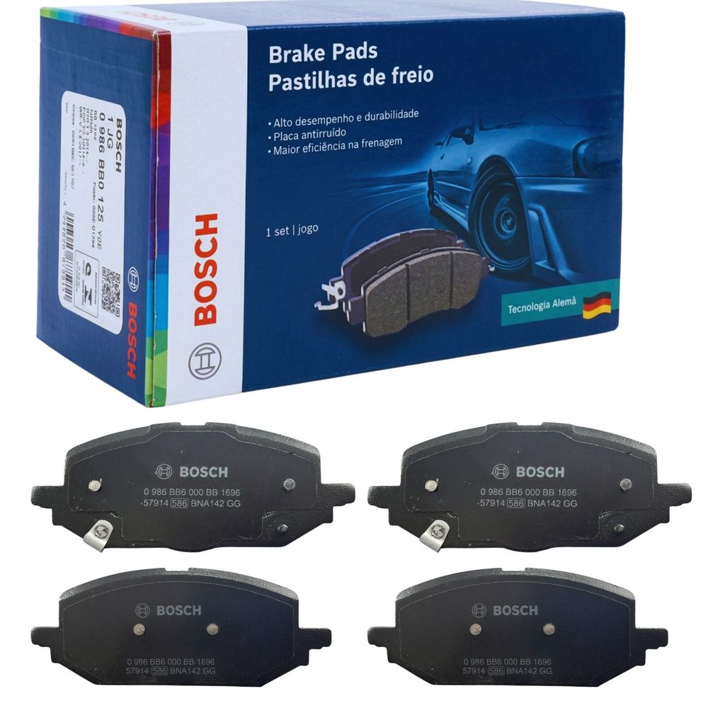 JOGO DE PASTILHA DE FREIO A DISCO DIANTEIRA BOSCH ORIGINAL CHEVROLET ONIX 1.0 ONIX PLUS