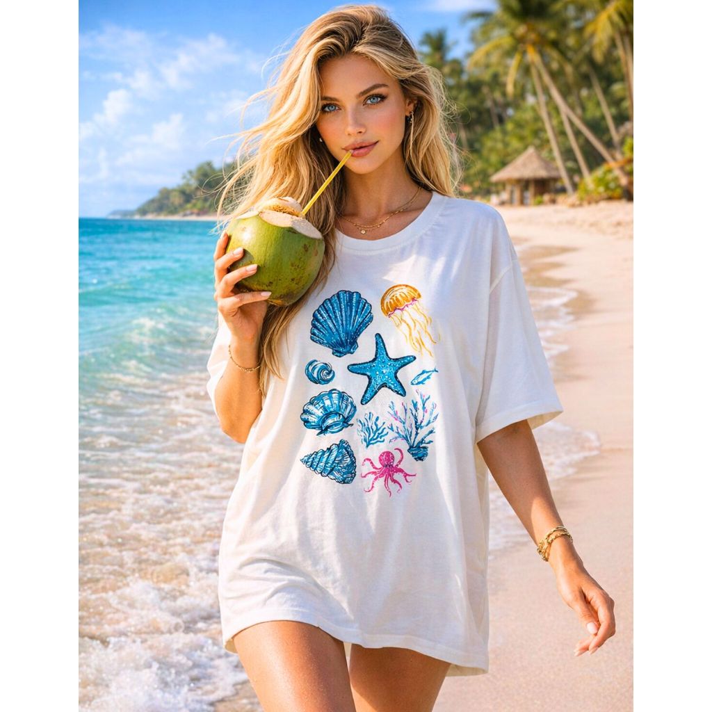 Camiseta Feminina Oversized 100% Algodão Premium Blusa Tshirt Max Listrada Camisetão Manga Curta