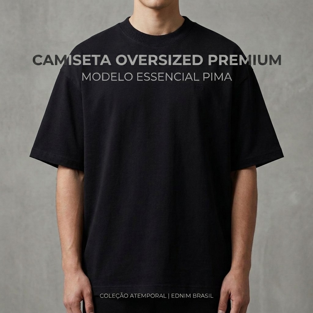 Camiseta Oversized Unissex Algodão Premium Suedine Manga Curta Streetwear Casual