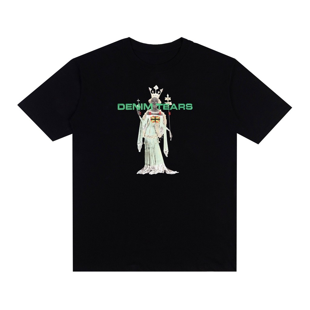 OVERSIZED Camiseta Premium Denim Tears Fio 100% Algodão 30.1 Camisa Estampada Rei 1948 Unissex Manga Curta Cores