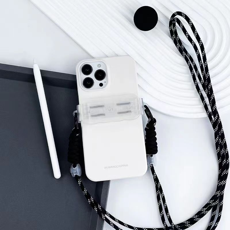 [PYDM] Ferramenta Anti-perda de mão Alça de ombro Alça de ombro Crossbody Mobile Phone Lanyard Hanging Neck Anti-Lost Color Couple Niche Universal All-Match Preto Branco Rosa