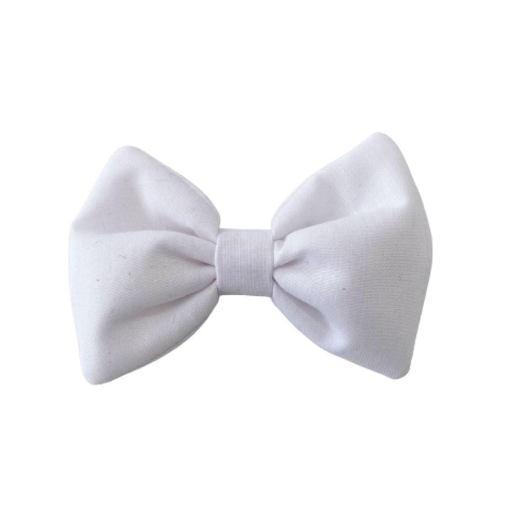 Laço Gravata para Pet Animaliê Branco com Elástico Regulável