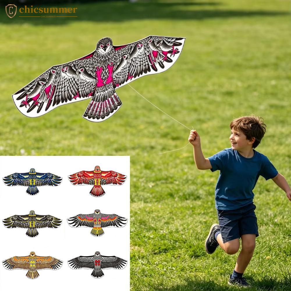 CHICSUMMER 1.1M/1.2M Eagle Kite Com Corda De 30M Flying Bird Kites Scarer Easy Fly Para Crianças Iniciantes Brinquedo De