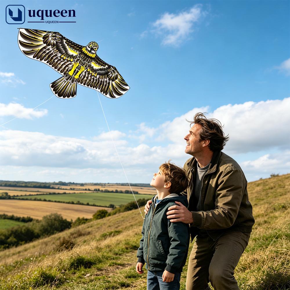 UQUEEN 1.1M/1.2M Eagle Kite Com Corda De 30M Flying Bird Kites Scarer Easy Fly Para Crianças Iniciantes Brinquedo De Jar