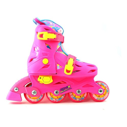 Patins Infantil Flying Eagle Apex Rosa Rodas 72mm Ajustável Tamanho 29 ao 33 para Crianças