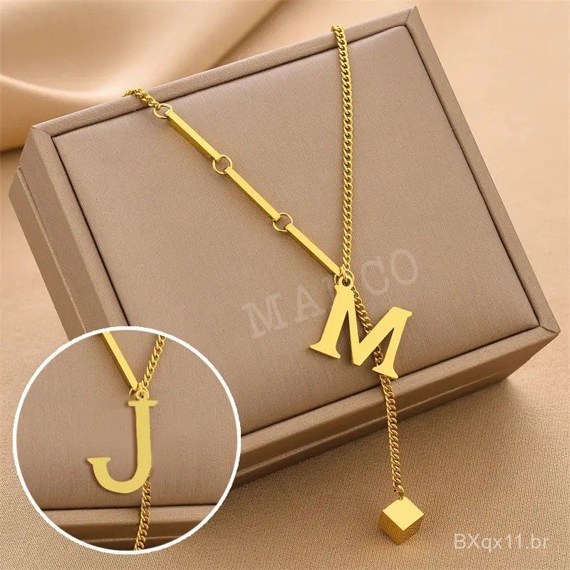 【FAST SHIPPING】 Jewelry 26-Letter Initial Pendant | 45cm Chain | Hypoallergenic Design for Sensitive Skin | Ideal for Gi