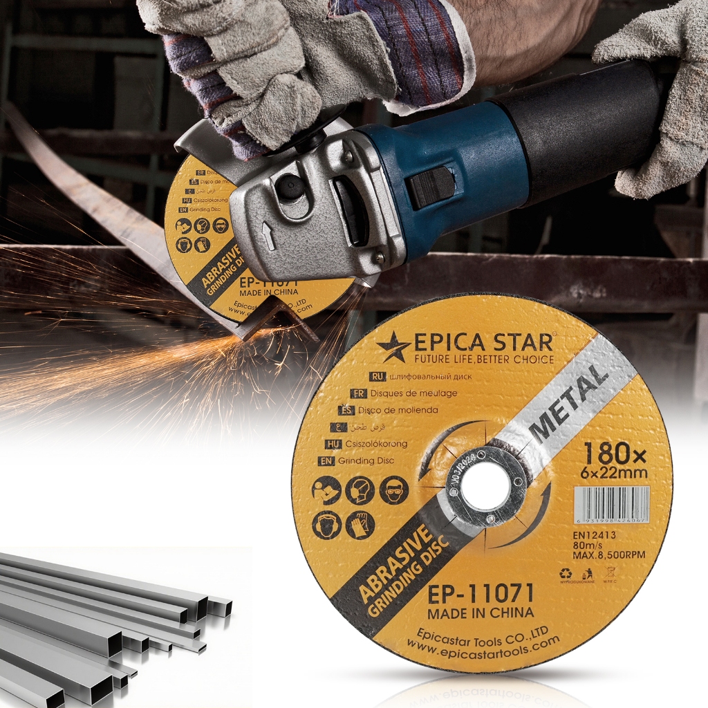 Disco de Corte Abrasivo 115-230mm-Aço Inox/Metal/Pedra-Alta Durabilidade,Corte Preciso e Seguro-Fibra de Vidro Reforçada