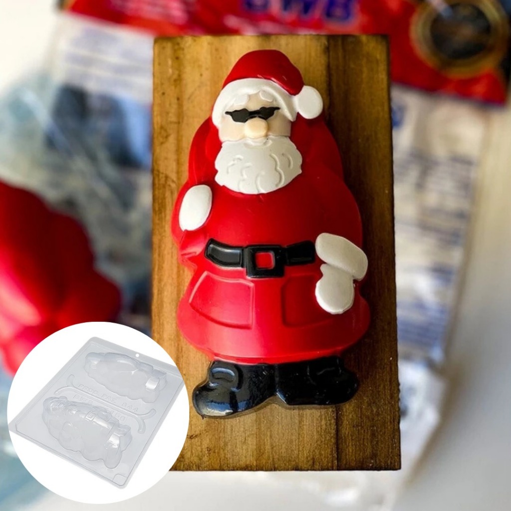 Forma BWB para chocoalate - Com Silicone (3 partes): Papai Noel Frontal - Natal (REF.: 844)