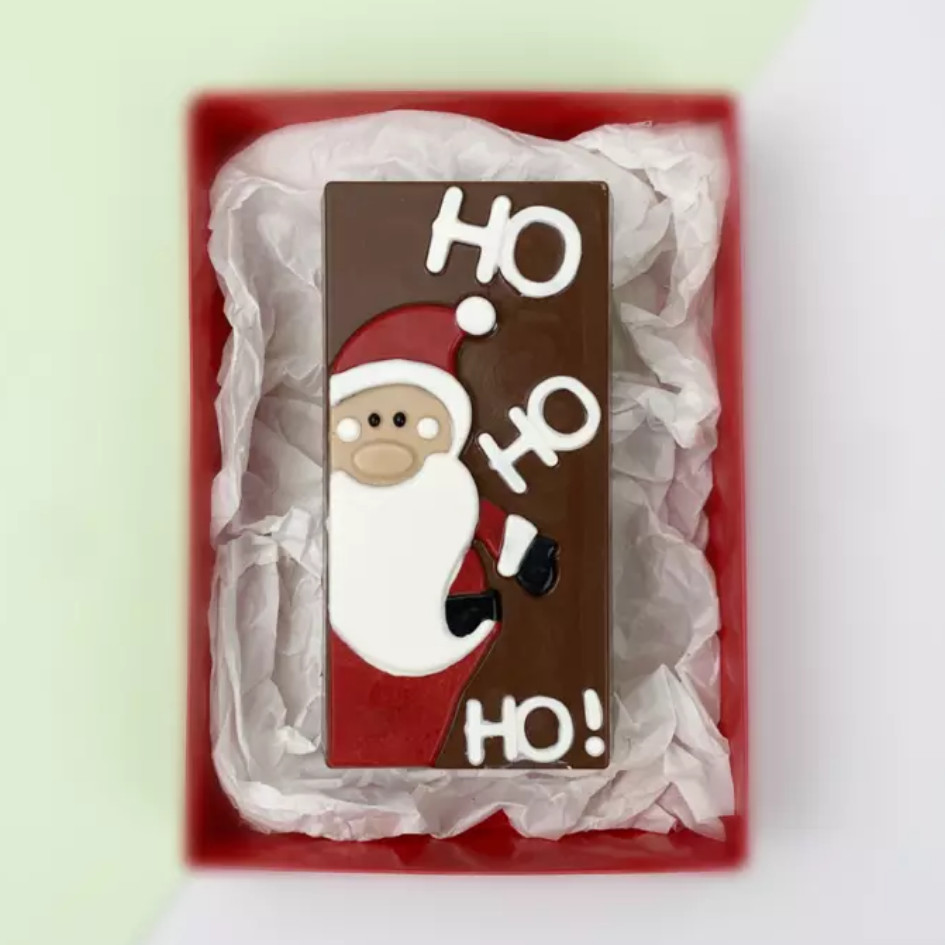 Forma Tablete Papai Noel BWB C/ 3 Partes Tradicional Acetato Com Silicone Para Chocolate Cód.10497