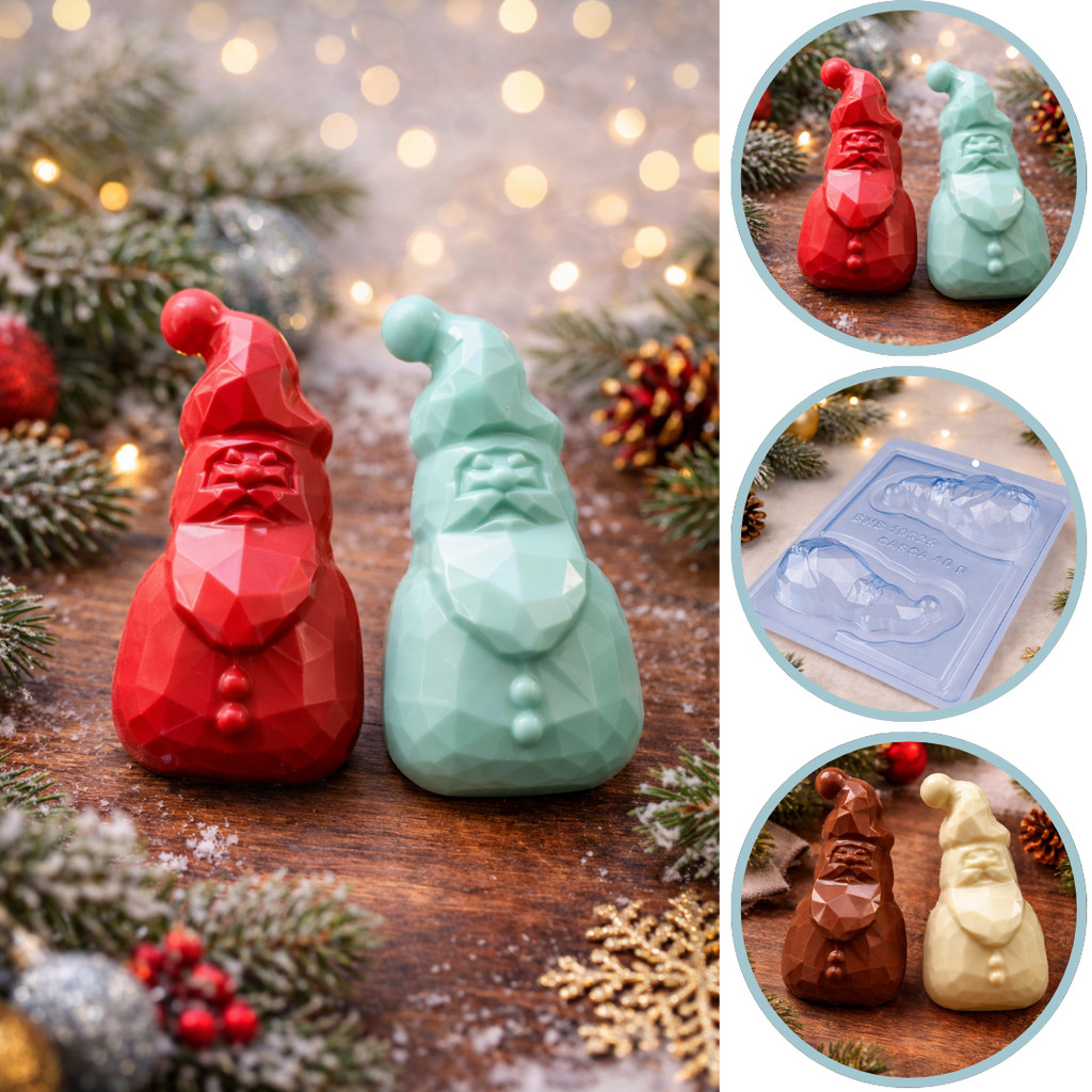 Forma bwb PAPAI NOEL LAPIDADO 140g especial 3 partes natal 2023 Cód. 10325 (CHOCO)