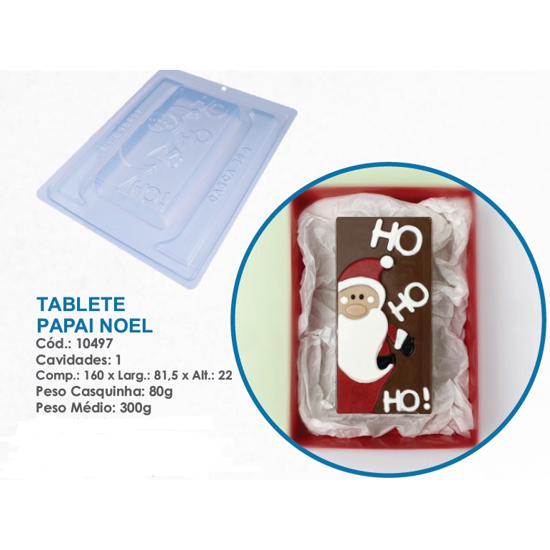 Forma Bwb Doces Finos 3 Partes C/ Silicone Tablete Papai Noel (Bwb Especial)