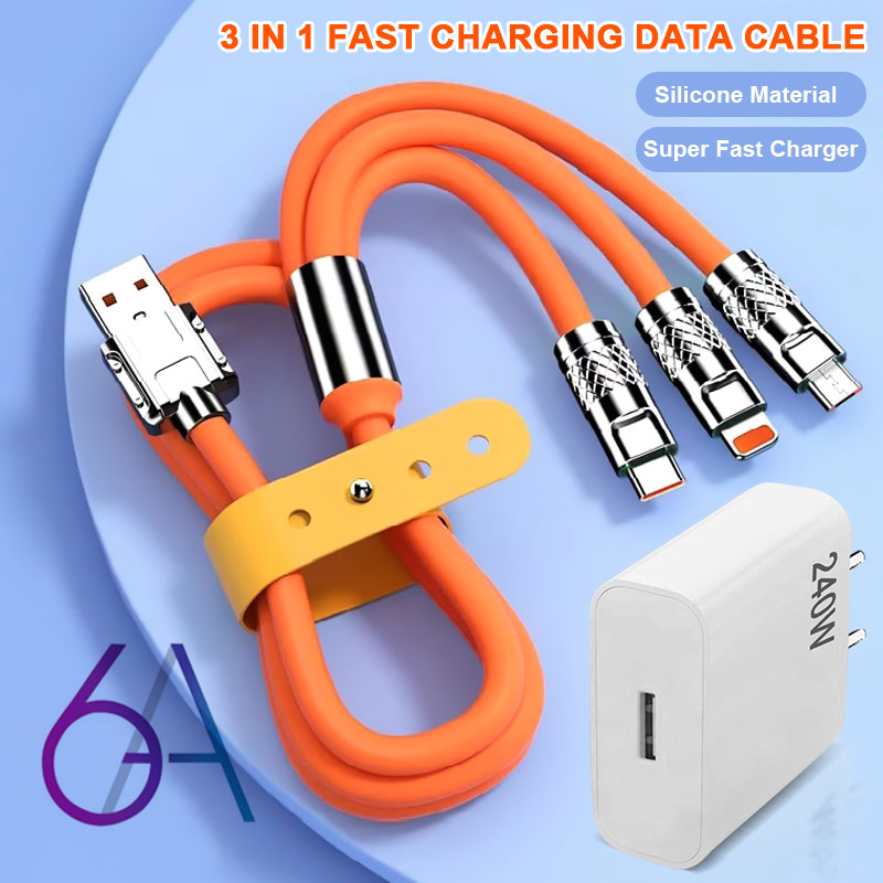 Three interfaces to meet the charging needs of various devices Type-C FOR iPhone ios USB Androi charger 240W/120W