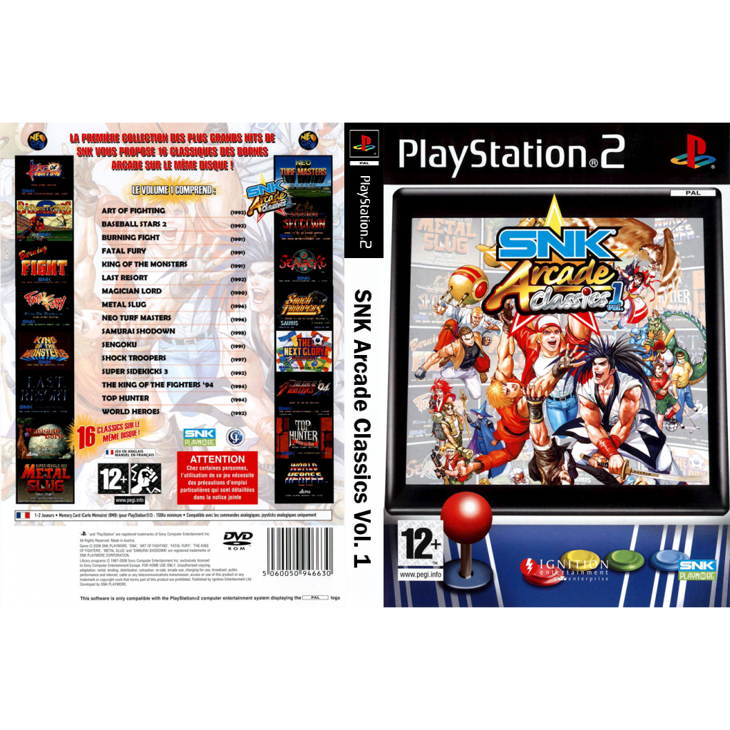 SNK Arcade Classics Volume 1 - Jogo para PS2 em DVD