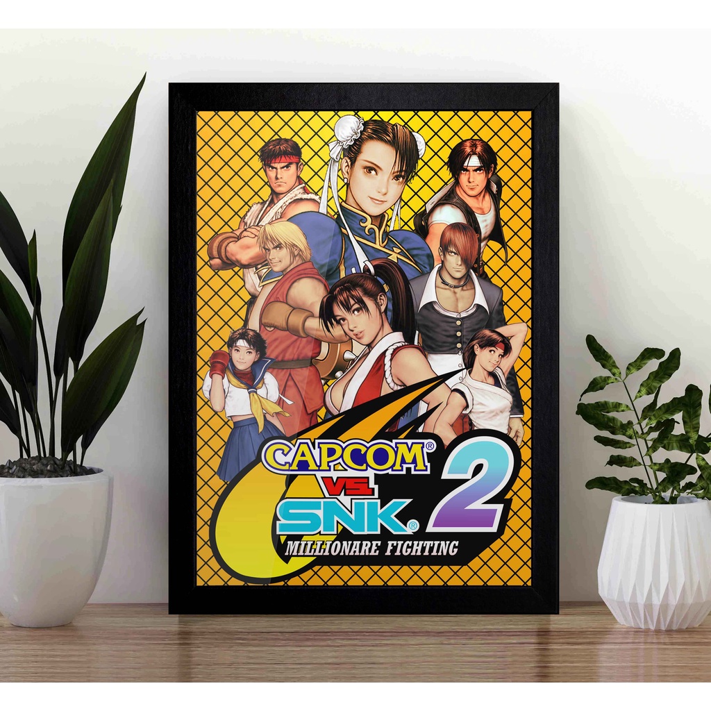 Quadro Decorativo Capcom vs SNK Arcade A3 - com Acrílico Na Frente (Tamanho 45.5 X 33 Cm) Poster com Moldura