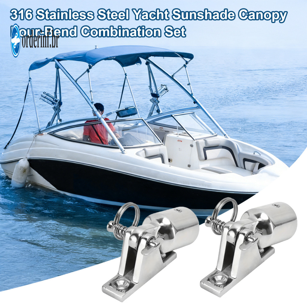 High-gloss Polished Stainless Steel Sunshade Top Panels 2pcs 316 Boat Deck Hinges Sliding Hat Gable Seat Finish