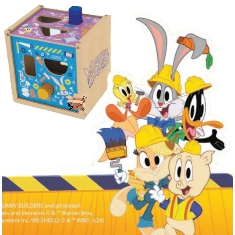 Brinquedo Pedagógico Madeira Cubo Interativo Bugs Bunny