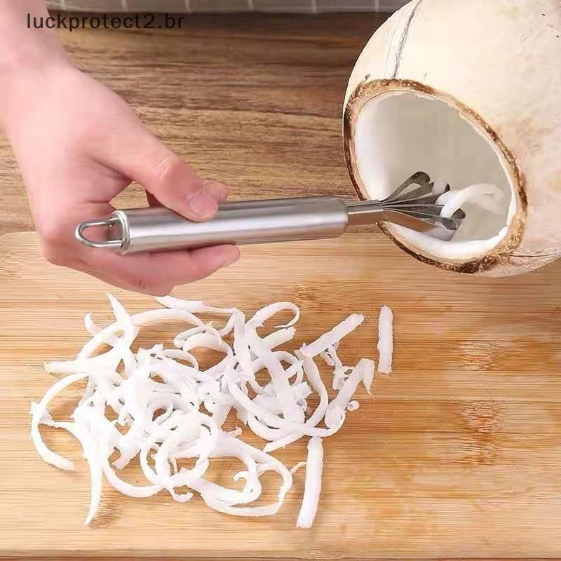 LPHG Raspador De Escamas De Peixe De Coco Desfiado , Aço Inoxidável , Suprimentos De Cozinha , Ferramenta De Frutas E Ve