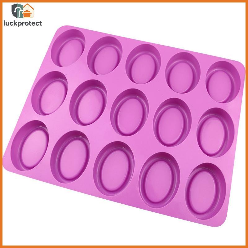 LPHG Moldes De Sabão De Silicone Com 15 Cavidades , Formato Oval , Faça Você Mesmo , Suprimentos Para Fazer , Molde Arte