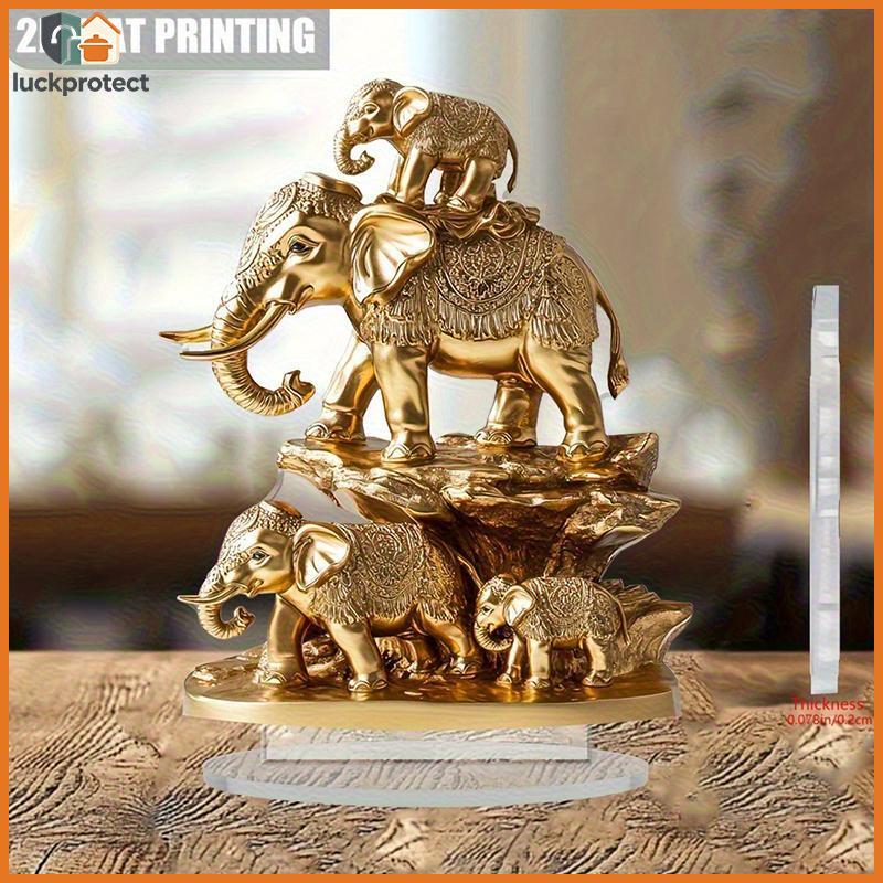 LPHG 1 Pcs Elegante Elefante Família Estátua De Mesa Ornamento De Resina Criativo Presente De Inauguração Ideal Para Dec