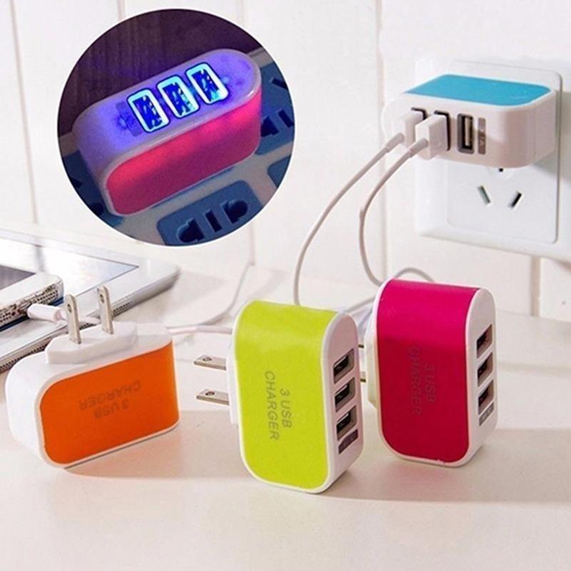 Nova Chegada 3 Portas USB Parede Casa Viagem Adaptador De Carregador AC Para Telefone Plugue Ue/Eua
