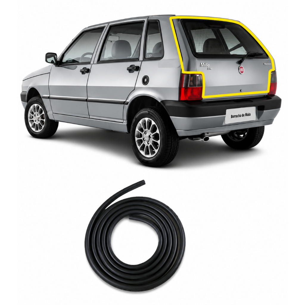 Borracha Porta Malas Com Rabicho Fiat Uno Mille 1991 Até 2013 Quadrado Guarnição Vedação Do Porta mala Borrachacar