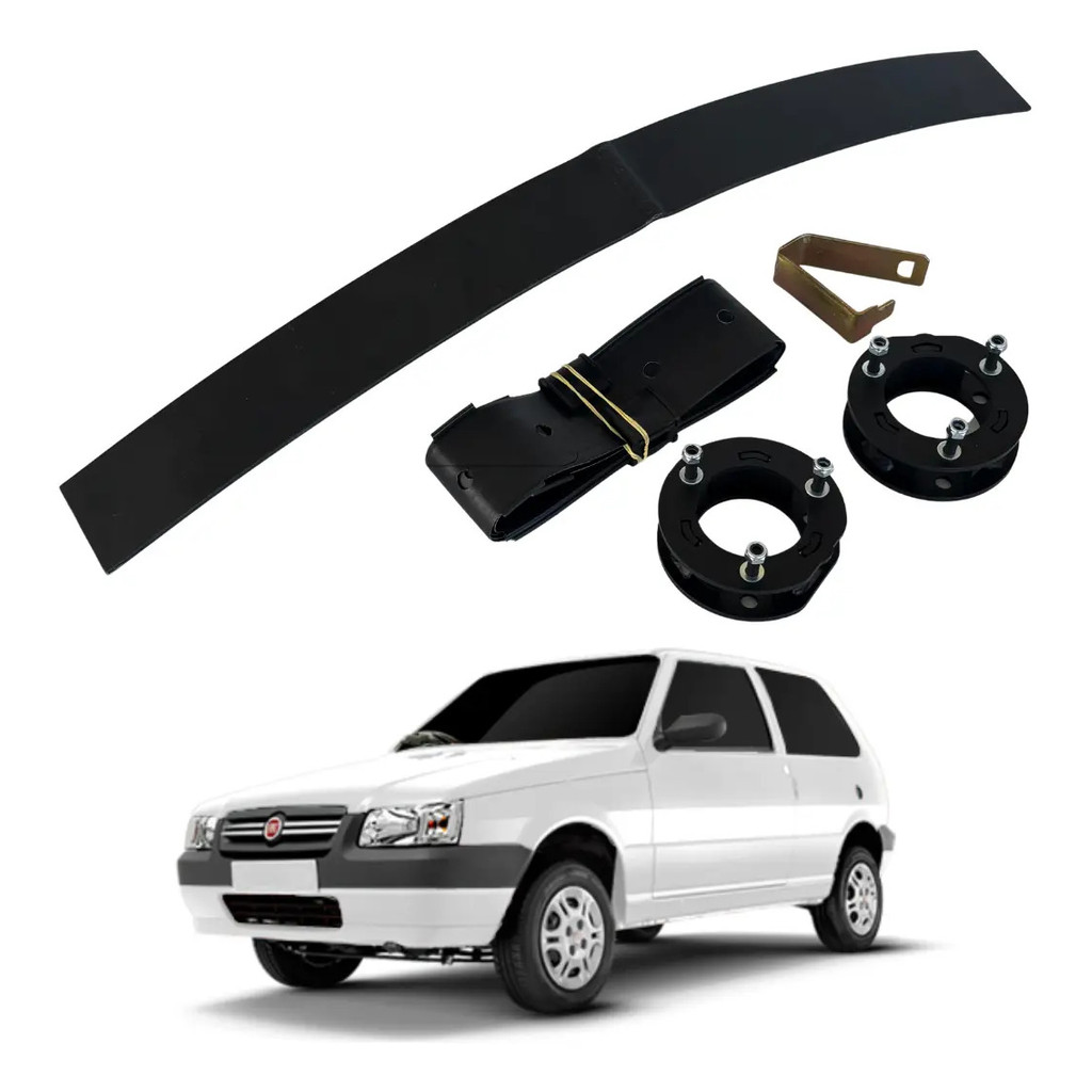 Kit Lift Fiat Uno Quadrado Levantar Suspensão Calço Completo