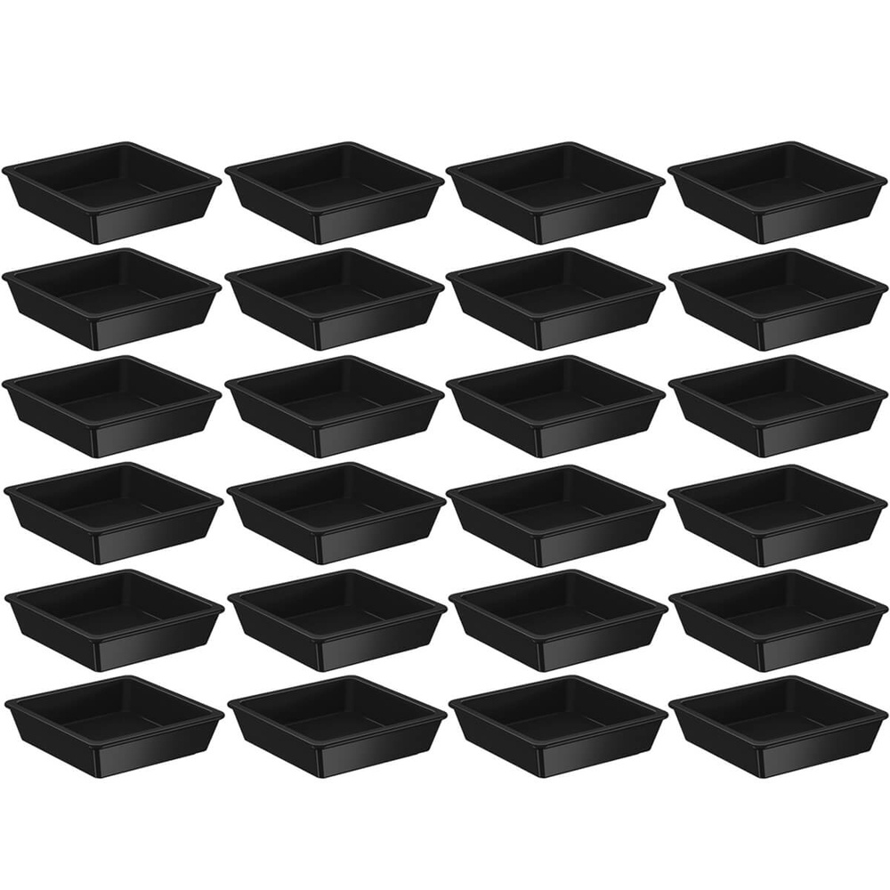 Jogo 24 Porta Shoyu 50ml cada Molheiras Sushi Pretas Quadradas Nozoki Uno Coza Plástico