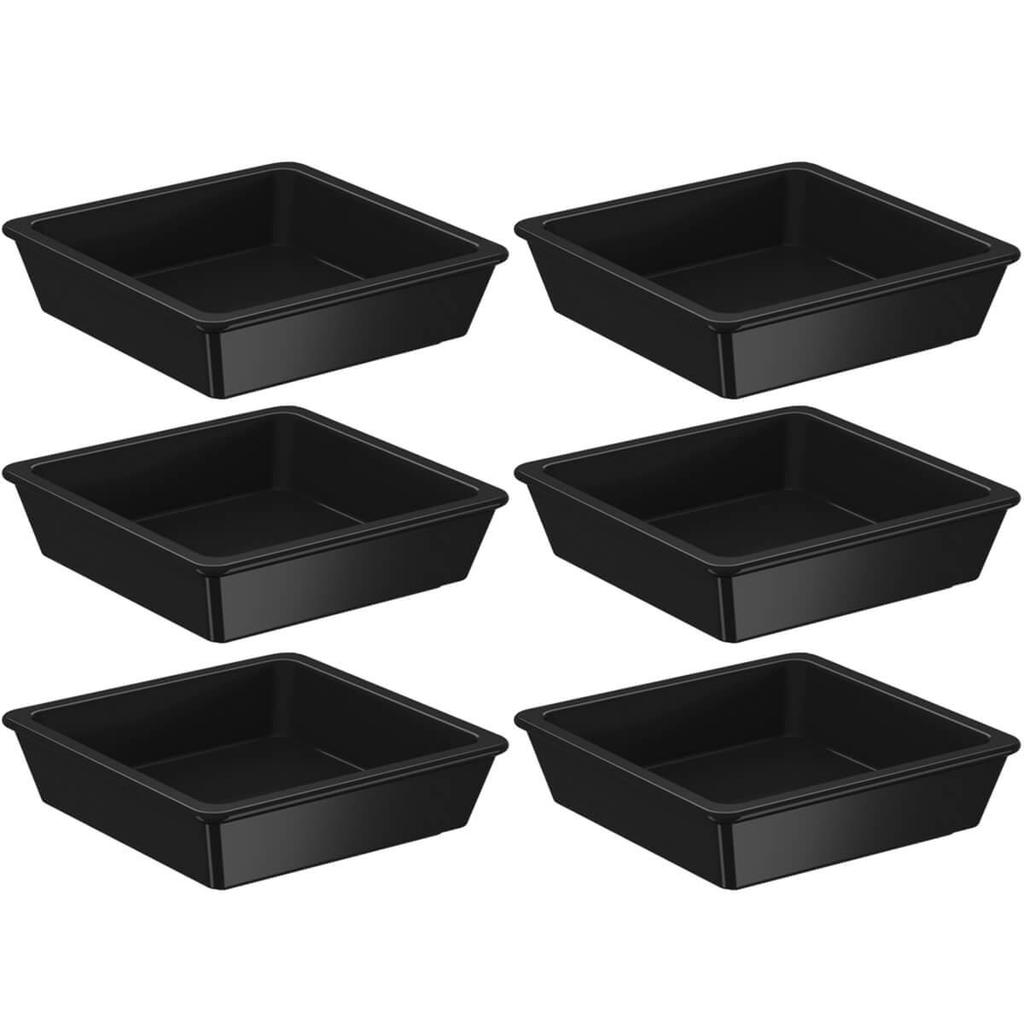 Kit 6 Porta Shoyu 50ml Molheira Sushi Preta Pote Quadrado Nozoki Uno Coza Plástico