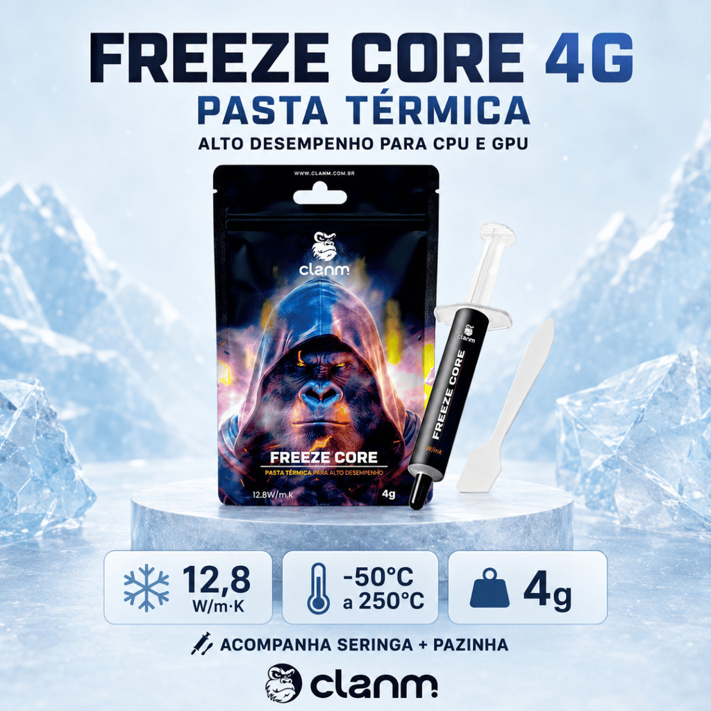 Pasta Térmica CLANM Freeze Core 4g Processador Placa Gráfica Cooler Dissipador Manutenção Upgrade