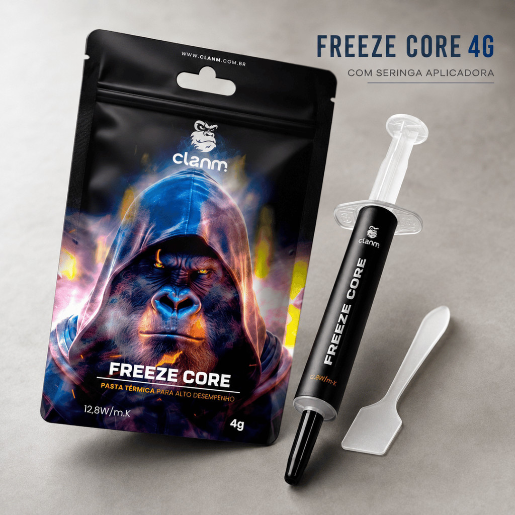 Pasta Térmica CLANM Freeze Core 4g Processador Placa de Vídeo Cooler Dissipador Seringa Aplicadora