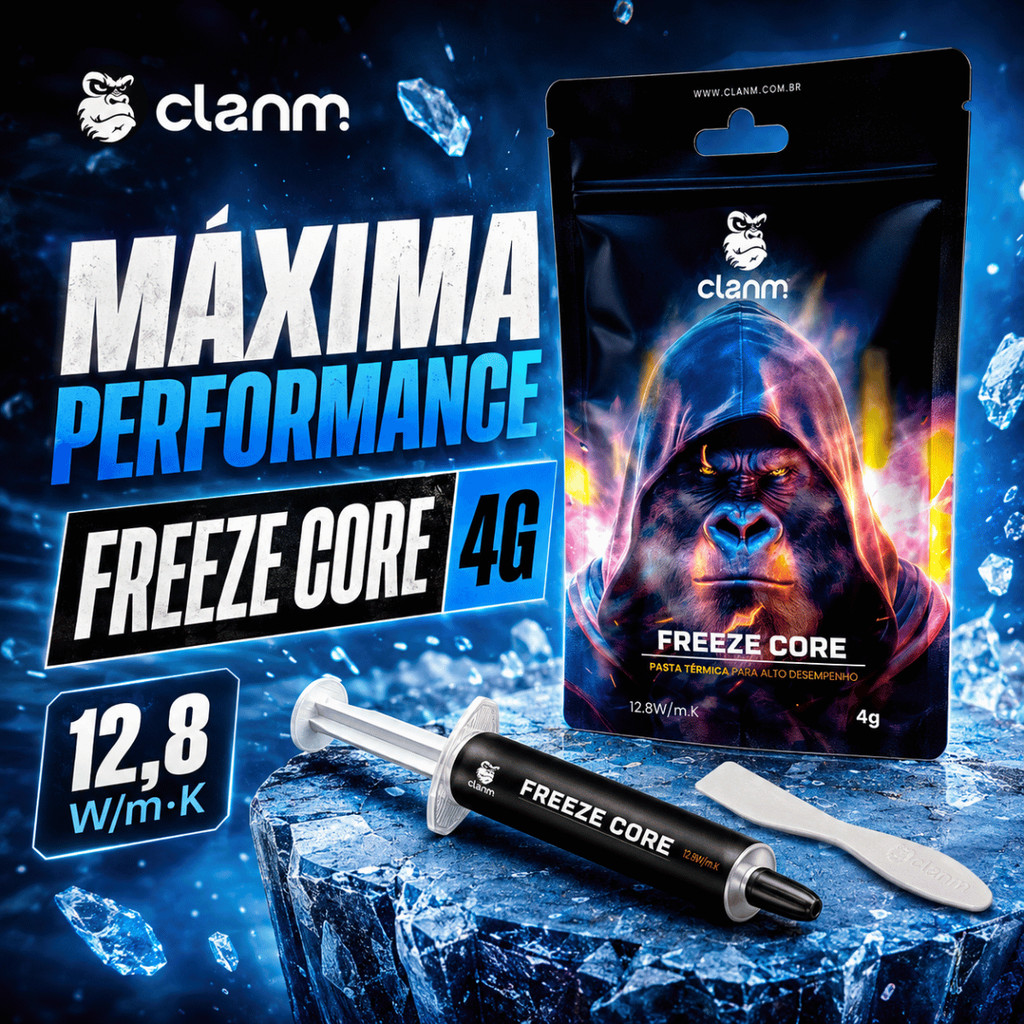 Pasta Térmica CLANM Freeze Core 4g Resfriamento Processador Cooler Dissipador PC Gamer Seringa Cinza