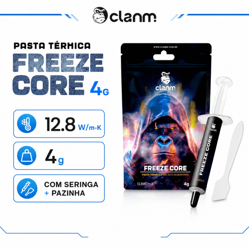 Pasta Térmica CLANM Freeze Core 4g Alto Desempenho Processador Placa de Vídeo Cooler Dissipador PC