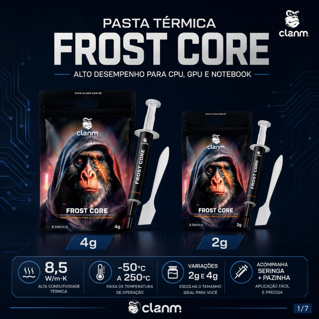 Pasta Térmica CLANM Frost Core 2g 4g CPU GPU Cooler Dissipador 8,5W/mK PC Gamer Notebook Processador