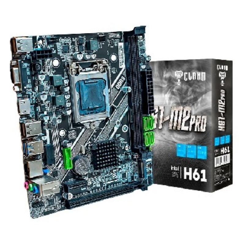 placa-mãe Clanm H61-M2PRO com chipset Intel H61 socket LGA1155A placa suporta processadores Intel Core de 2ª e 3ªgeração
