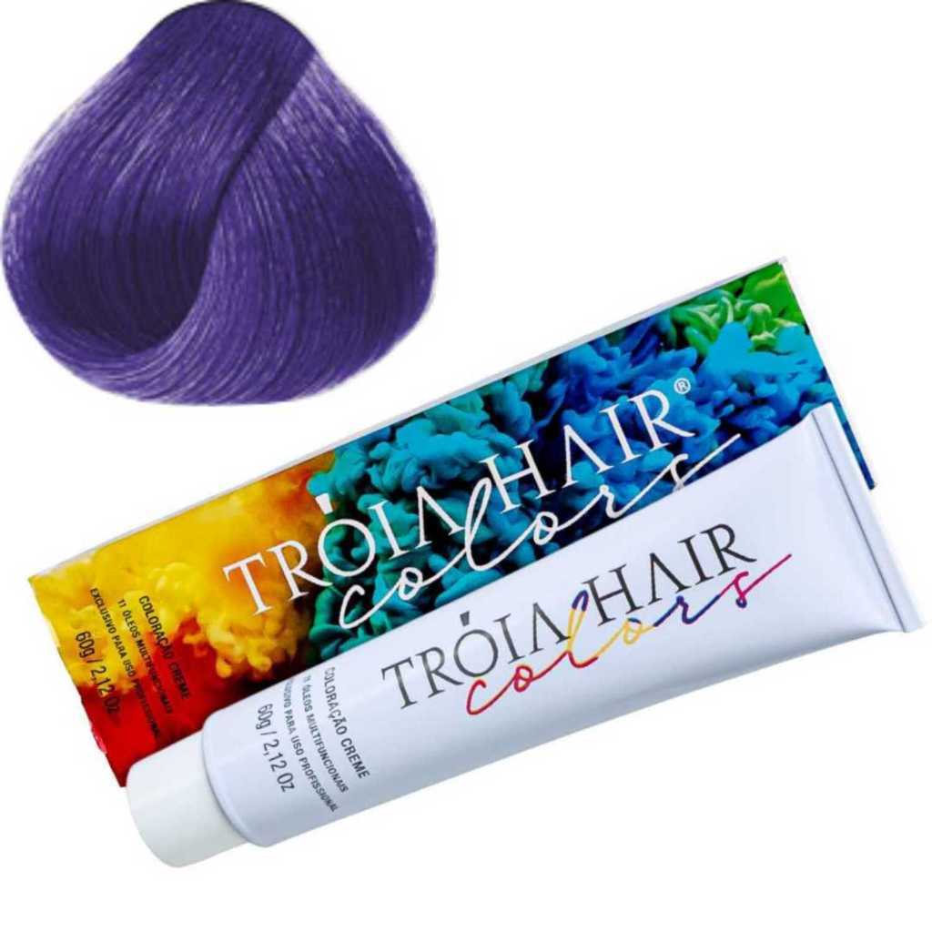 Coloração em Creme Permanente Corretor Violeta #0.2 - Troia Hair colors 60g