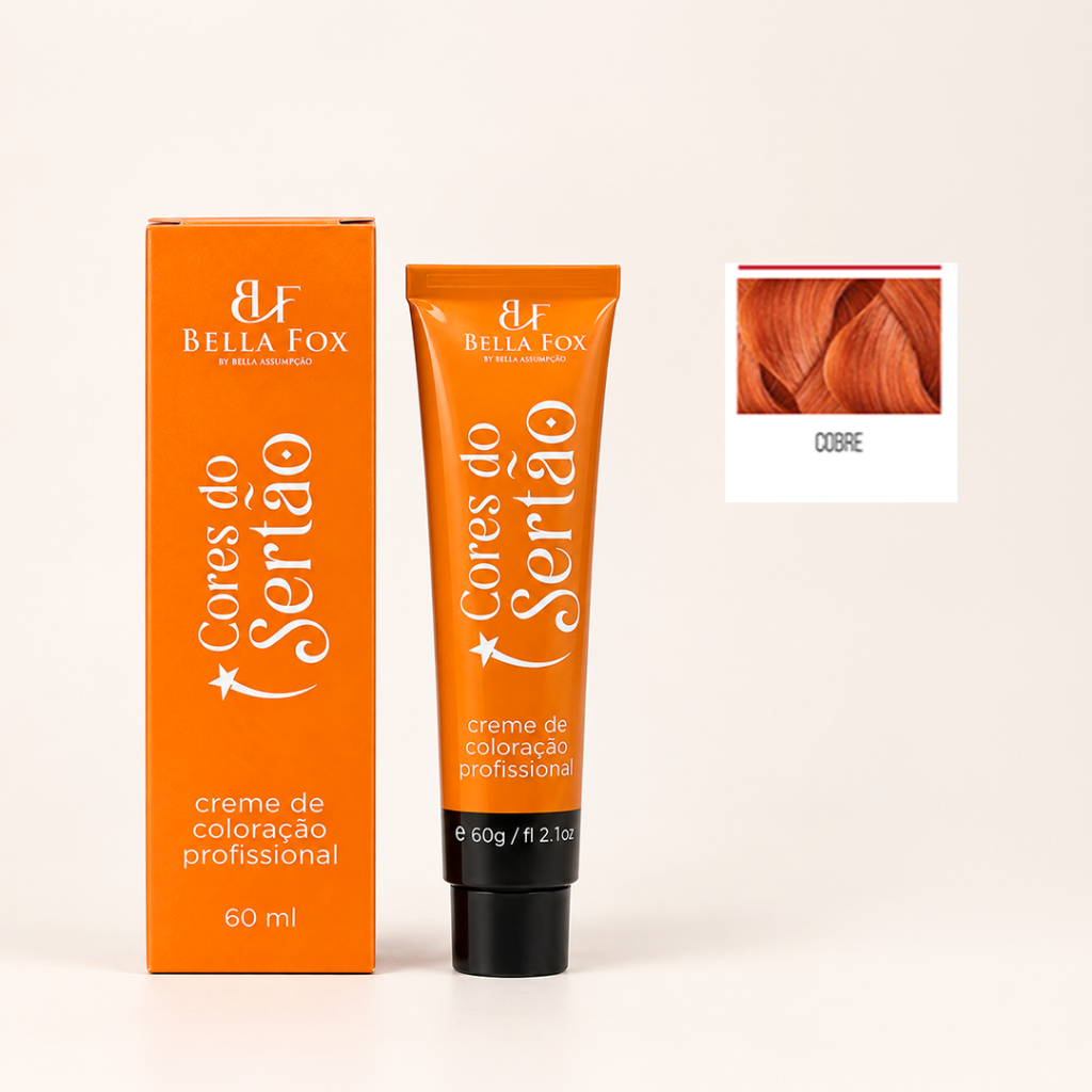 Coloração Permanente - Corretor Cobre 60g Cores do sertão Bella Fox