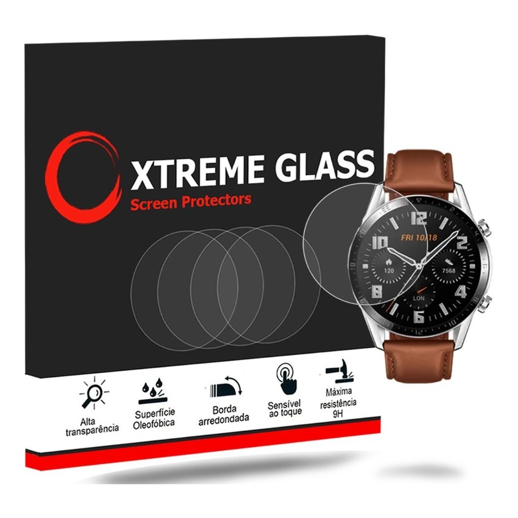 2 X Pelicula Vidro Para Relógio Huawei Watch Gt2 46mm Smartwatch - 2 Unidades de  pelicula XT GLASS