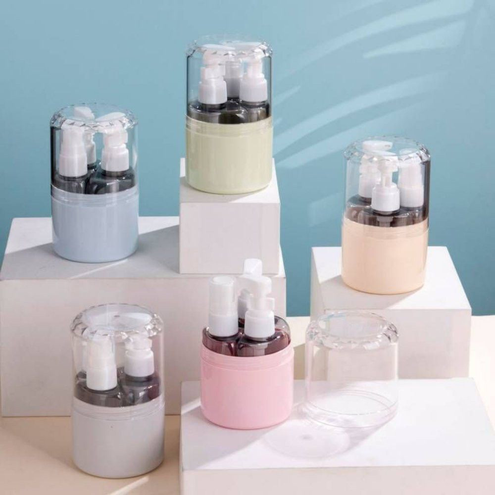 Kit 3 Frascos Viagem Recarregáveis Spray Plástico Porta Perfume Álcool Gel Creme Shampoo Sabonete